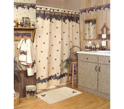 Blonder Home Pinecone Lodge Shower Curtain Western Bathroom Decor