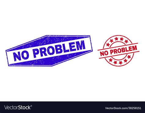 No Problem Unclean Stamp Seals In Circle Vector Image