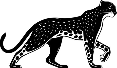 Cheetah Print Black And White Isolated Icon Vector Illustration