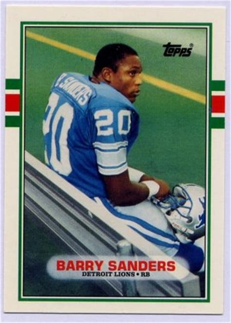Compiling a list of top running back cards would be incomplete without the most dominant runner of the '90s, barry sanders. BARRY SANDERS TOPPS ROOKIE CARD
