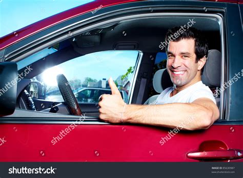 Happy Smiling Man In New Car Driving Stock Photo 85630987 Shutterstock
