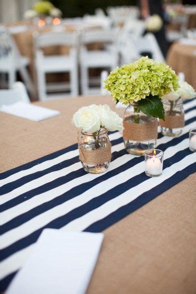 Love The Striped Runner With Beige Tablecloth Maybe Have This For The