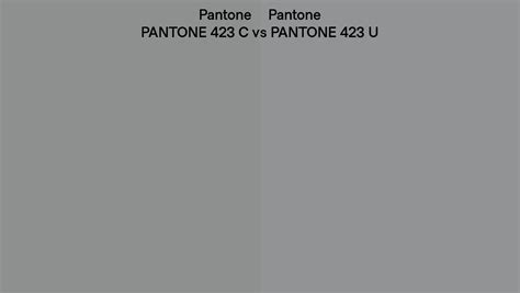 Pantone 423 C Vs Pantone 423 U Side By Side Comparison