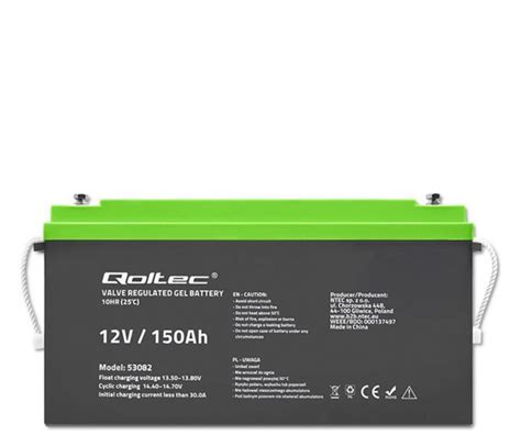 Qoltec Akumulator żelowy 12V 150Ah GEL 42 3kg Akumulatory do UPS Sklep internetowy al to