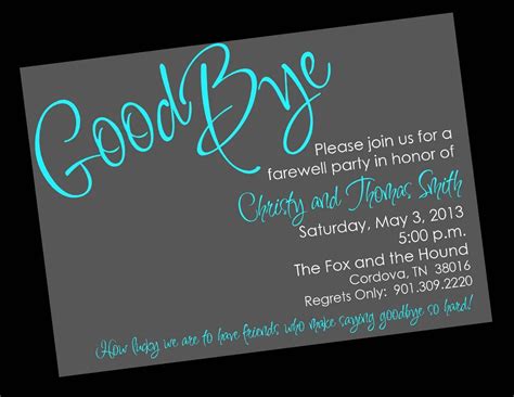 Farewell Party Invitation Template Gobydesign