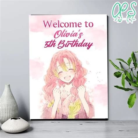 Mitsuri Birthday Welcome Sign Digital File Printable Diy