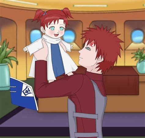 Naruto Shippuden Fan Art Gaara Daughter Sakura Haruno Red Hair Naruto