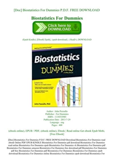 Doc Biostatistics For Dummies Pdf Free Download