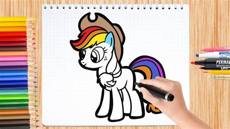 Menggambar Kuda Poni Biru Pelangi How To Draw Little Pony Rainbow