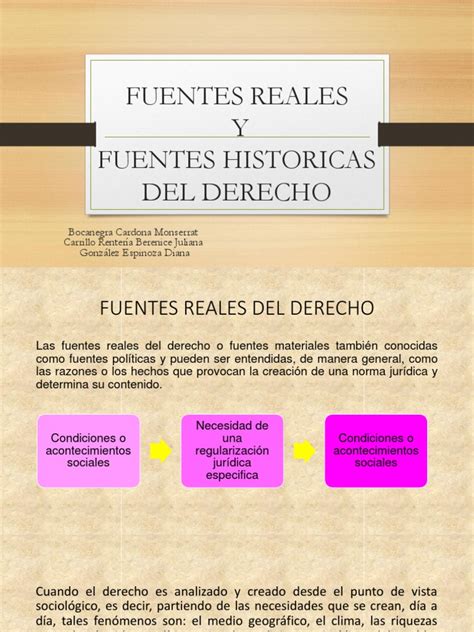 Fuentes Reales Y Fuentes Historicas Del Derecho Constitución Política