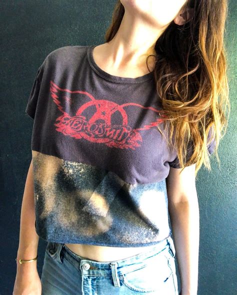 30 BEST VINTAGE BAND TEES Just Add Glam Distressed Band Tee Boho