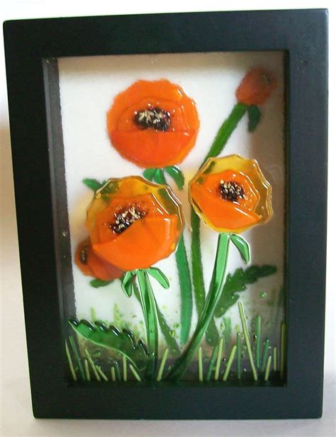 Fused Glass Painting California Poppies Etsy