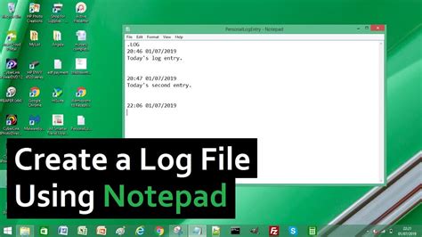 How To Create A Log File Using Notepad Youtube