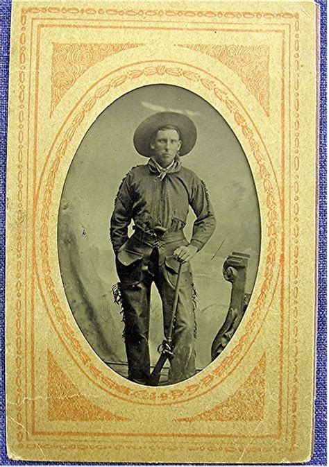 Mostly Military Cowboy Tintype Smith Carbine Wild West Cowboys