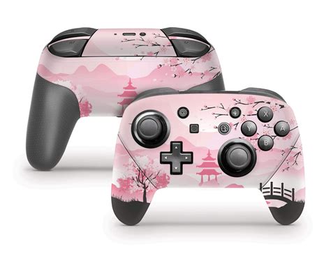 Pink Sakura Nintendo Switch Pro Controller Skin Stickybunny