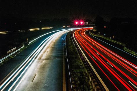 Hd Wallpaper Time Lapse Photography Of Road Light Highway Night