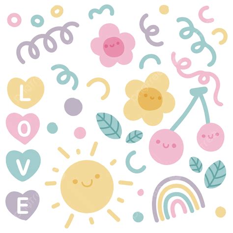 Confetti Pastel Vector Hd Images Energetic Stickers In Pastel Cute