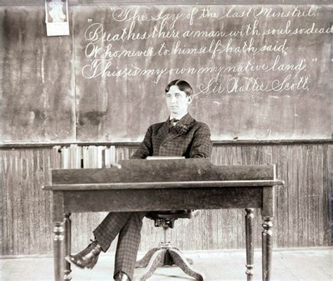 Vintage Photo Victorian Teacher At His Desk Classroom School Vintage