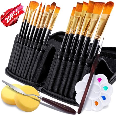 Paint Brushes Set Ratel 20 Pieces Acrylic Paint Brushes Soft And