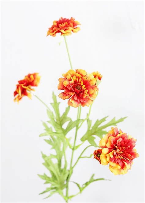 Marigolds are associated with dia de los muertos, or the day of the dead. Orange Marigold Fake Flowers in 2020 | Beautiful flower ...