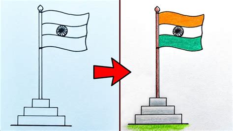 Indian Flag Drawing Very Easy How To Draw Indian National Flag For