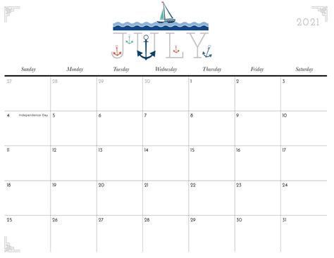 Monthly Calendar July 2021 Printable Word One Platform For Digital