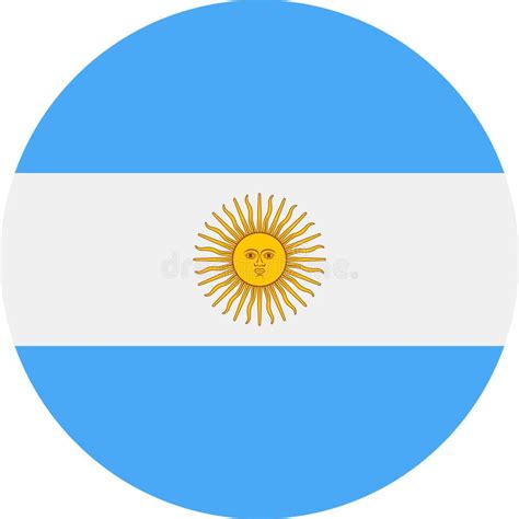 Argentina Flag Icon Round Vector Illustration Icon Stock Illustration