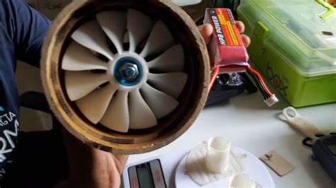 Homemade Jet Engine Ducted Fan Test D Printed Prototype Demo Run