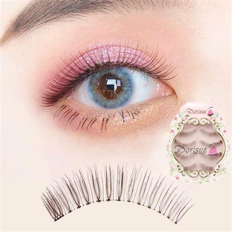 dorisue natural false lashes brown eyelashes 3d light color look real false