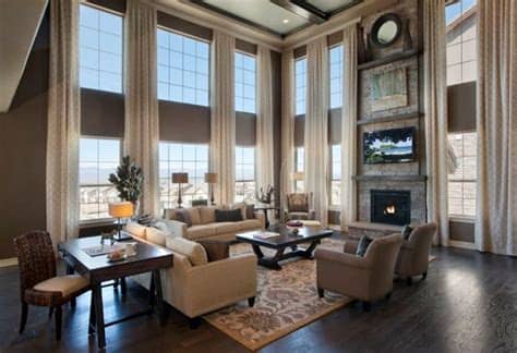 To bring this idea home, just select a fabric, curtain rod and hangers that go with your decor. Small Family Room Decorating Ideas With High Ceiling Using ...