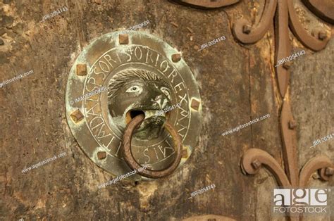 Door Knocker Of The Door Of The Basilica Saint Julien Brioude Haute