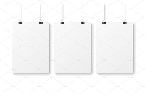 Blank Poster Template White Decorative Illustrations Creative Market