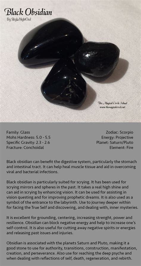 Black Obsidian By Skyla Nightowl The Magical Circle School