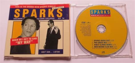 Sparks When Do I Get To Sing My Way 4 Track Maxi Cd Mcd Ebay