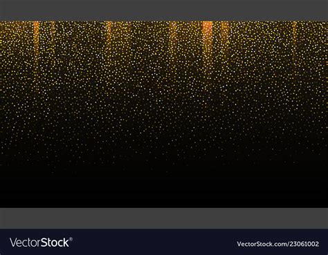 Gold Glitter Seamless Border On Black Background Vector Image