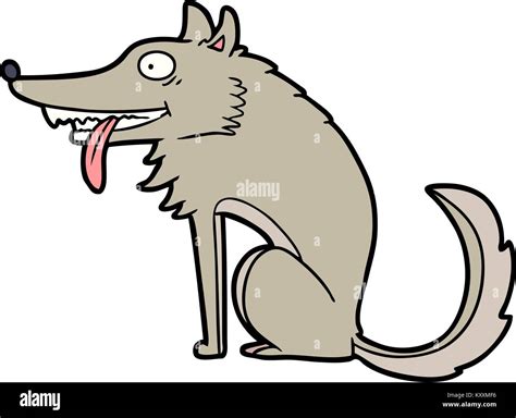 Hungry Cartoon Wolf Stock Vector Image Art Alamy