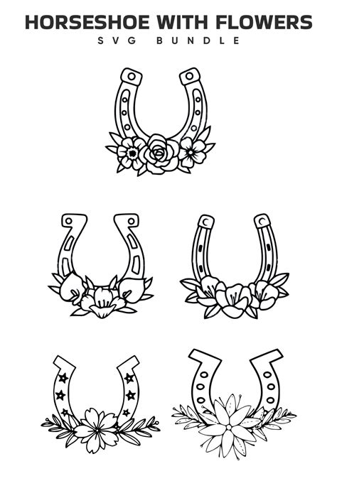 Horseshoe With Flowers Svg Masterbundles Cute Tattoos Flower Tattoos