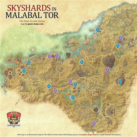 Malabal Tor Skyshards Location Map The Elder Scrolls Online Eso