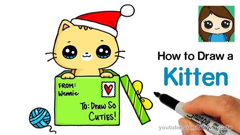 How To Draw A Kitten For Christmas Easy Cute Kittens Videos
