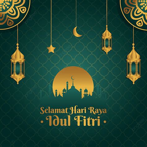 Elegant Greeting Card Selamat Hari Raya Idul Fitri Background Design