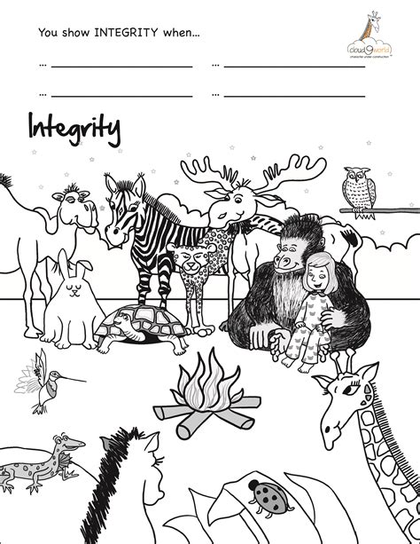 Integrity Coloring Page Coloring Pages