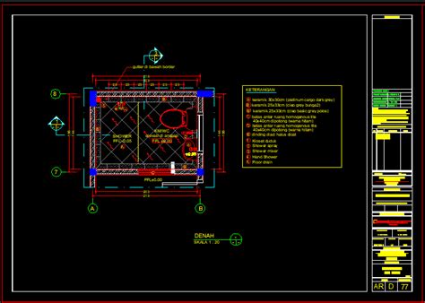 Download Denah Kamar Mandi/WC Gambar Kerja Autocad dwg  Jagoan Kode
