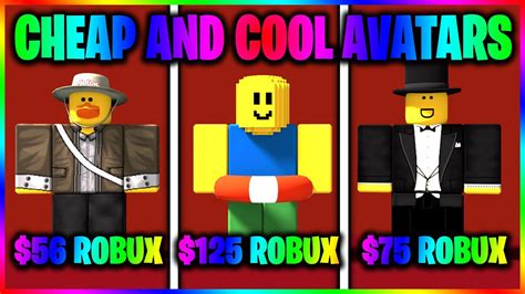 Cheap And Cool Looking Roblox Avatars That Cost A Few Robux Youtube