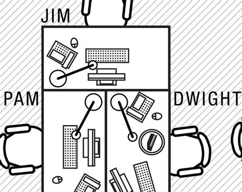 The Office Floor Plan The Office Tv Show The Office Poster Etsy