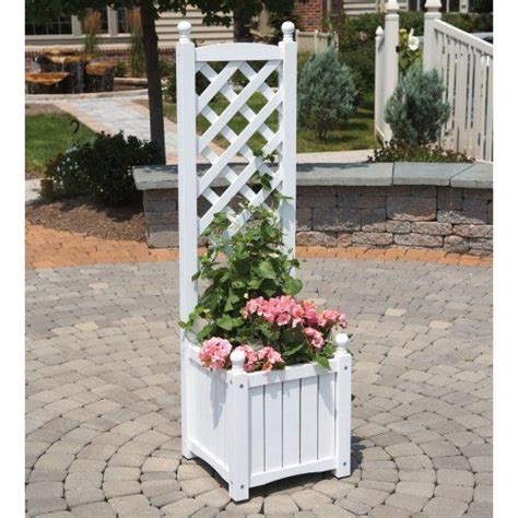 45 Foot Square Solid Wood Lexington Planter With Trellis Privacy