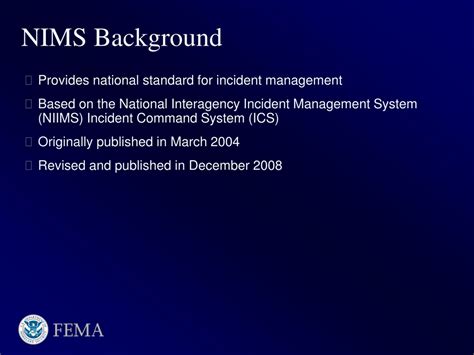 PPT - National Incident Management System (NIMS) Overview PowerPoint