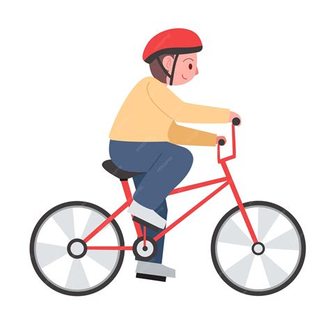 Premium Vector Boy Riding Bike Cartoon Vector