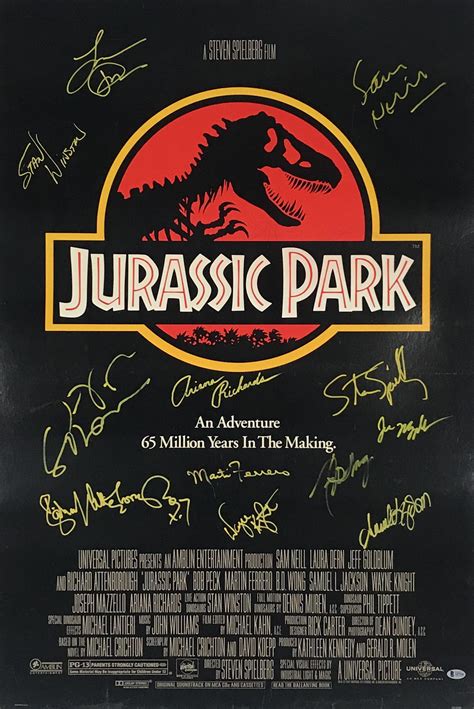Lot Detail Jurassic Park Superb Cast Signed 27 X 41 Movie Poster