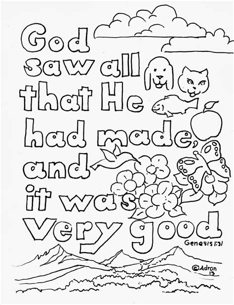 Free Printable Bible Coloring Pages With Verses Creation