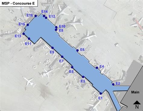 There are many maps included in sections of this website that are brought together here for your in addition, links to useful map sources are included. Minneapolis-St Paul Airport MSP Concourse E Map